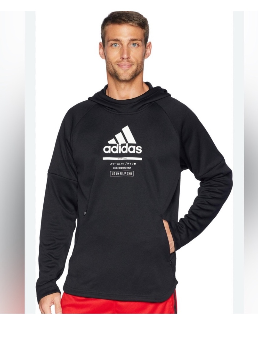 adidas Men’s Black Logo Hoodie Sweater size M